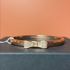 Kate Spade react set Bow bangle bracelet rose gold